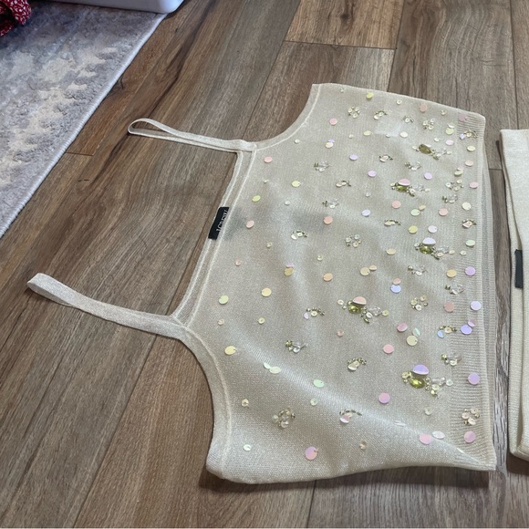 J.Crew Collection top and skirt set sheer knit sequin and crystal embellishments - Picture 8 of 15